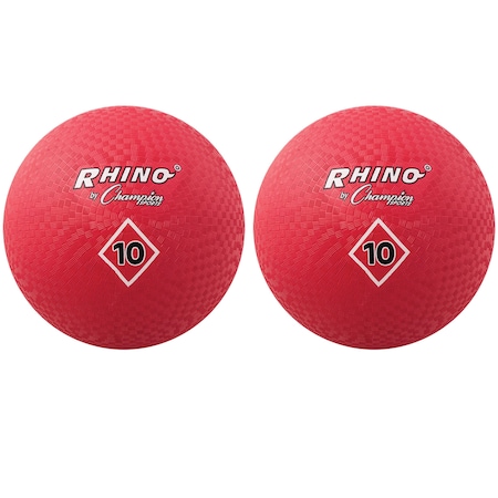 Champion Sports Playground Ball 10in, Red, PK2 PG10RD